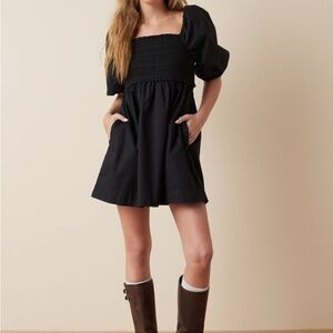 American Eagle women’s black puff sleeve Mini Dress size xl